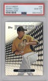 Gerrit Cole from the 2013 Topps Finest set featuring a Refractor parallel graded by PSA and given an overall grade of 10.