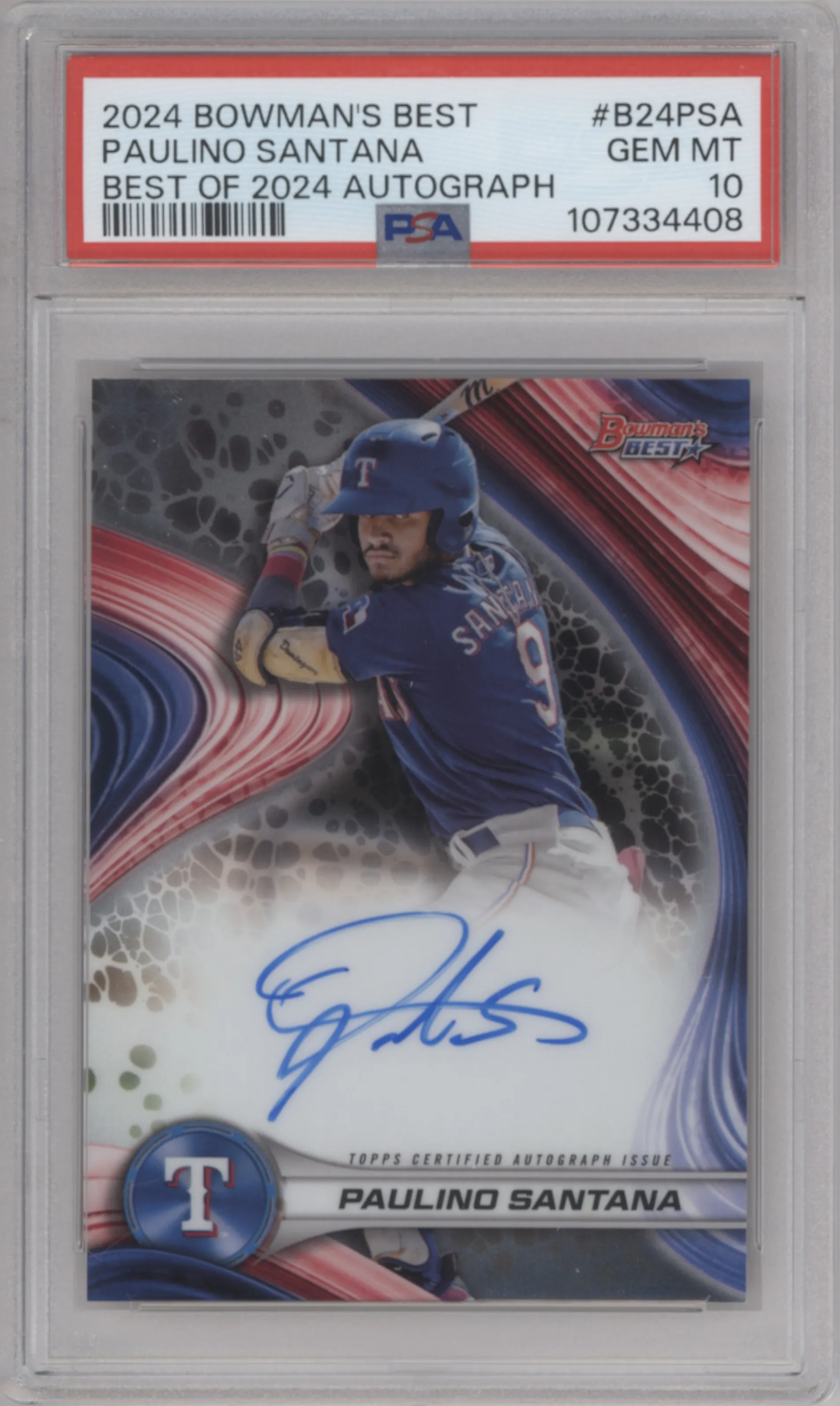 2024 Bowman's Best Best of 24 Auto Paulino Santana PSA 10