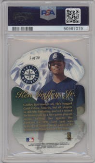 Ken Griffey, Jr. from the 1997 Flair Showcase set graded by PSA and given an overall grade of 9.