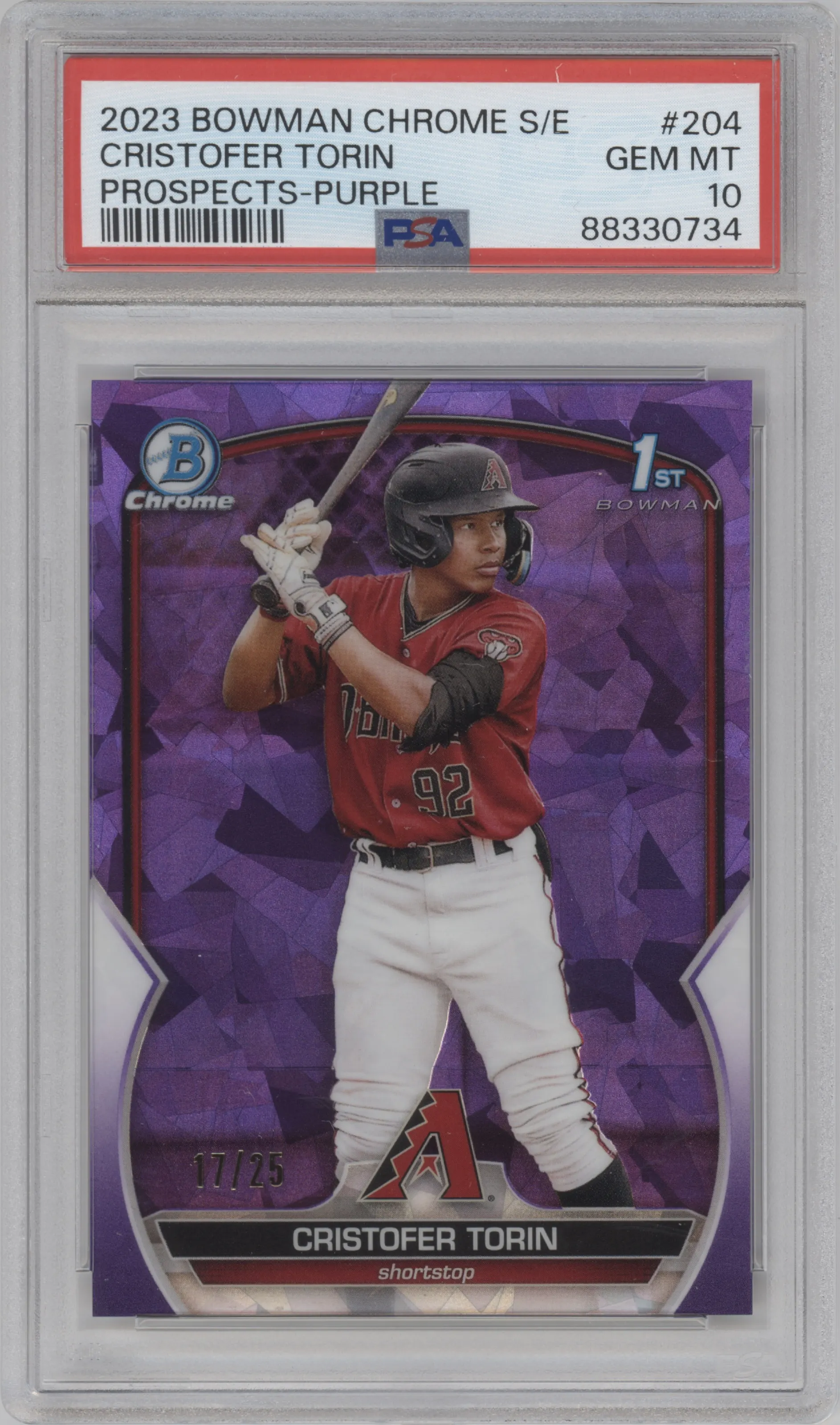 2023 Bowman Chrome Sapphire Edition Chr.Pros. Cristofer Torin Purple PSA 10