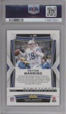  Peyton Manning from the 2024 Panini Obsidian set featuring a Blue parallel graded by PSA and given an overall grade of 9.