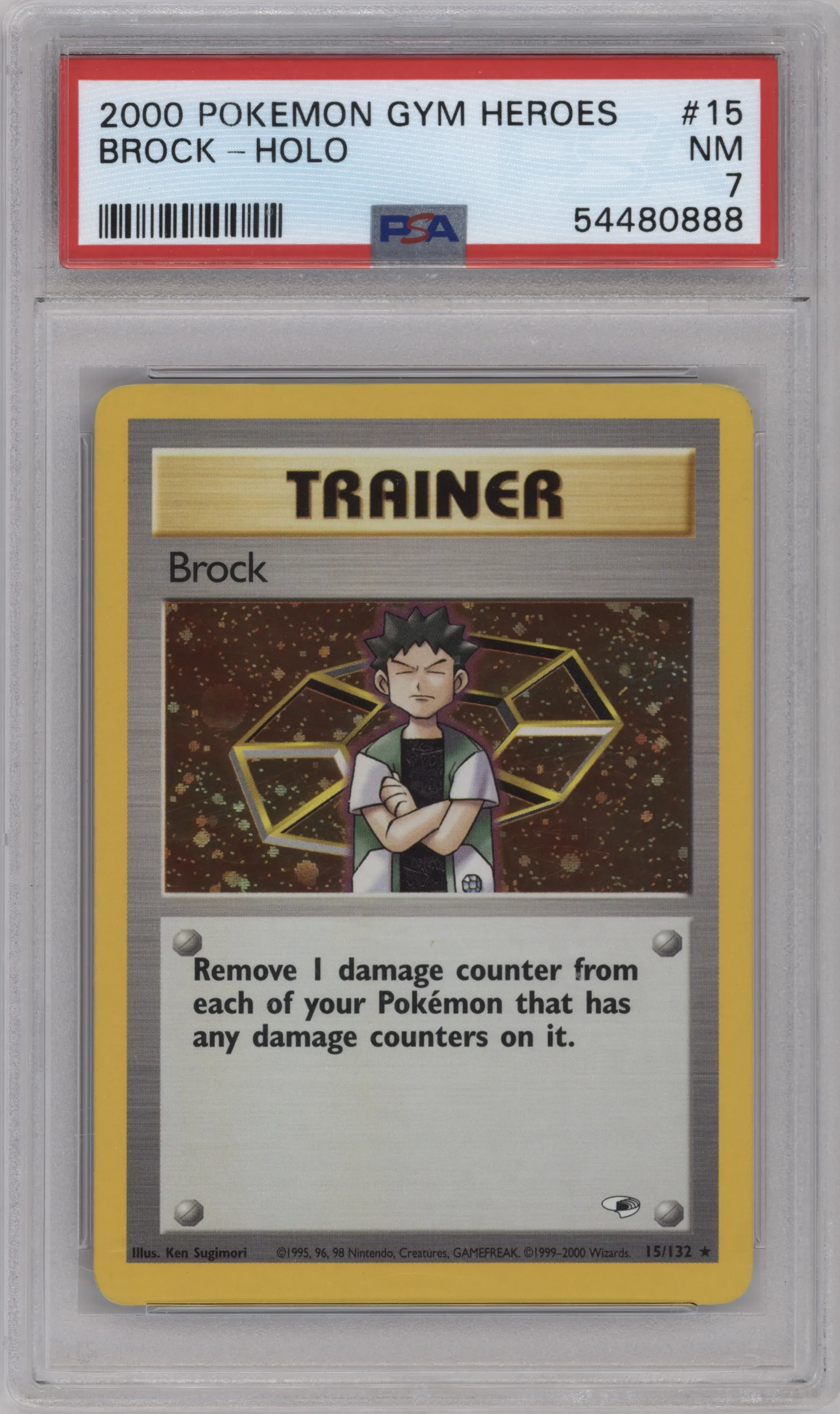 2000 Pokemon GH Gym Heroes Brock #15 PSA 7
