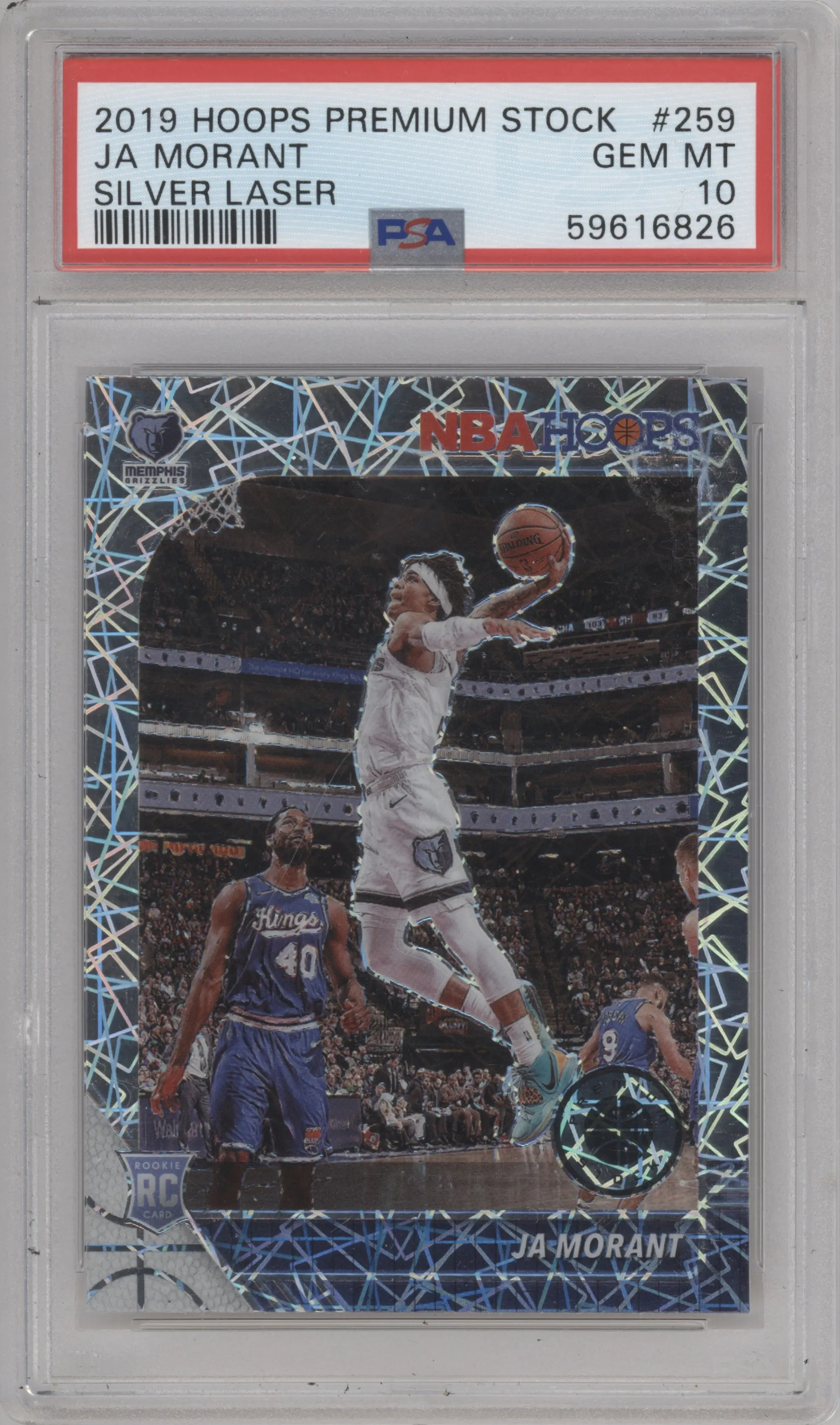 2019 Panini Hoops Premium Stock Ja Morant Silver Laser #259 PSA 10