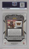 Brian Robinson Jr. from the 2022 Panini Prizm set featuring a Red/White/Blue Prizm parallel graded by PSA and given an overall grade of 9.