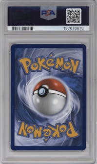 Mega Charizard X ex from the 2025 Pokemon Mega Evolution set featuring a Mega Hyper Rare parallel graded by PSA and given an overall grade of 9.