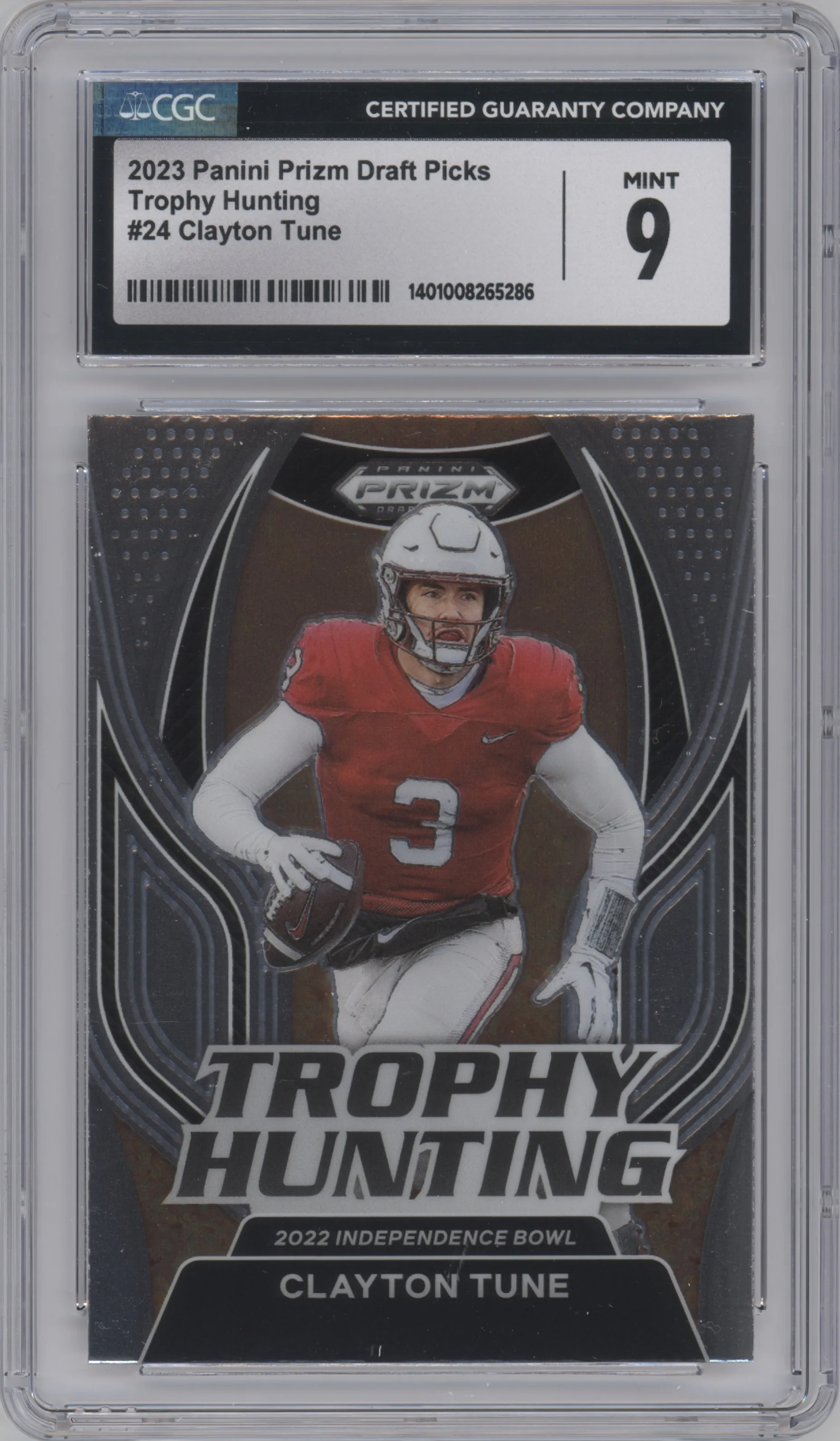 2023 Panini Prizm Draft Picks Trophy Hunting Clayton Tune CGC 9