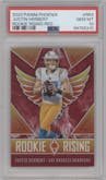 Justin Herbert from the 2020 Panini Phoenix set featuring a Red parallel graded by PSA and given an overall grade of 10.