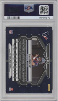 C.J. Stroud  from the 2023 Panini Mosaic set featuring a Reactive Yellow parallel graded by PSA and given an overall grade of 10.
