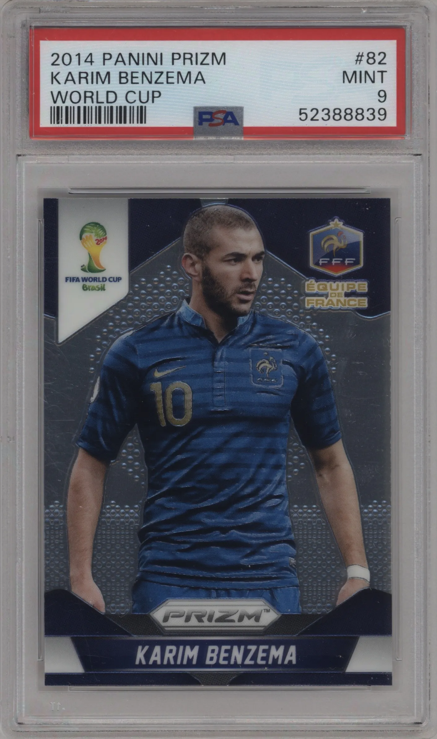 2014 Panini Prizm World Cup France Karim Benzema PSA 9