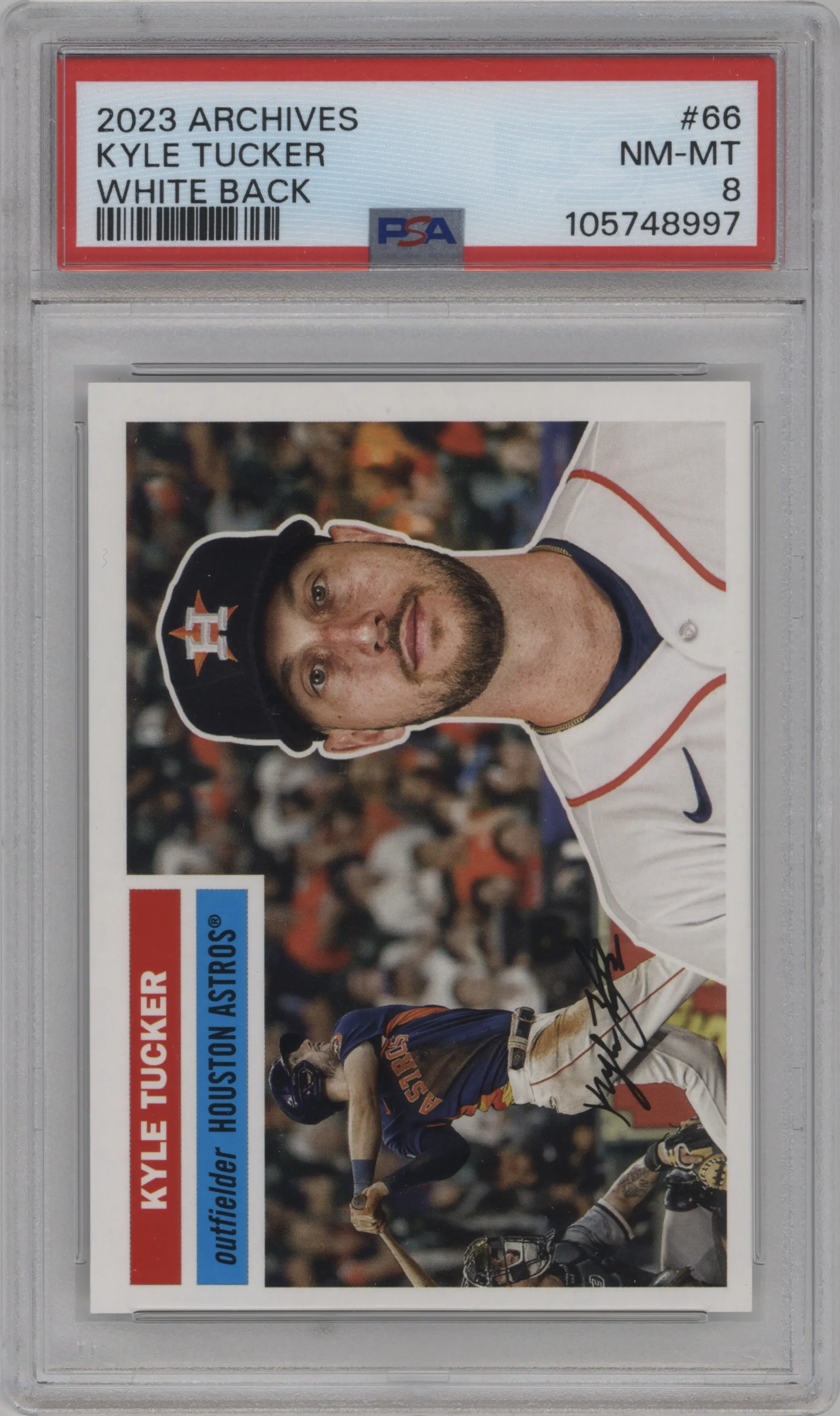 2023 Topps Archives 1956 Var. Kyle Tucker White Back PSA 8