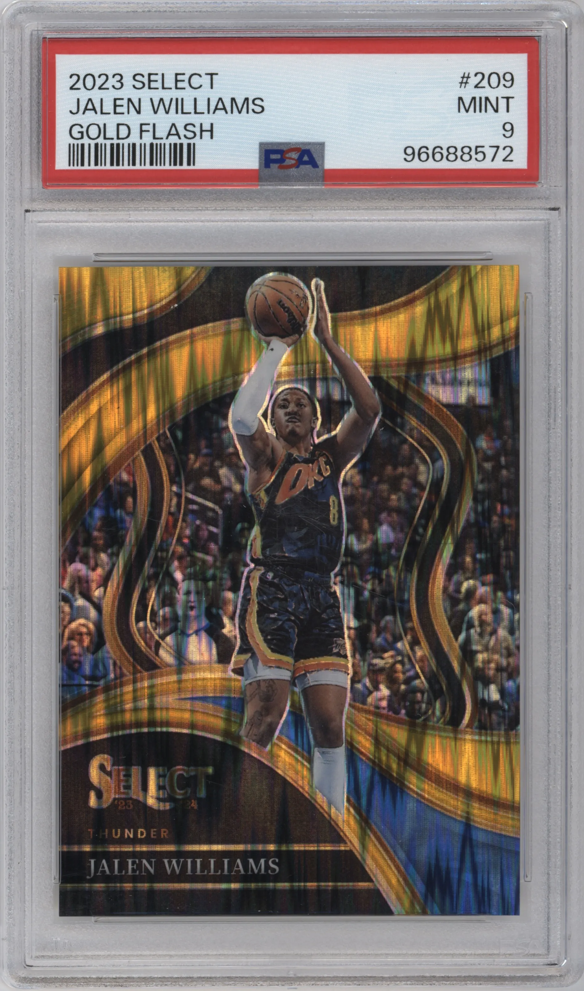 2023 Panini Select Courtside Jalen Williams Gold Flash PSA 9