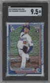 Yoshinobu Yamamoto from the 2024 Bowman Mega Box set graded by SGC and given an overall grade of 9.5.