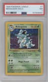 Nidoqueen from the 1999 Pokemon set graded by PSA and given an overall grade of 7.