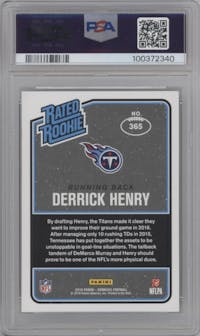 Derrick Henry from the 2016 Panini Donruss  set graded by PSA and given an overall grade of 9.