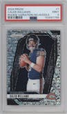 Caleb Williams from the 2024 Panini Prizm set featuring a No Huddle parallel graded by PSA and given an overall grade of 9.