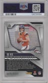 Bo Nix from the 2024 Panini Prizm set featuring a Silver Prizm parallel graded by PSA and given an overall grade of 9.