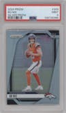 Bo Nix from the 2024 Panini Prizm set featuring a Silver Prizm parallel graded by PSA and given an overall grade of 9.