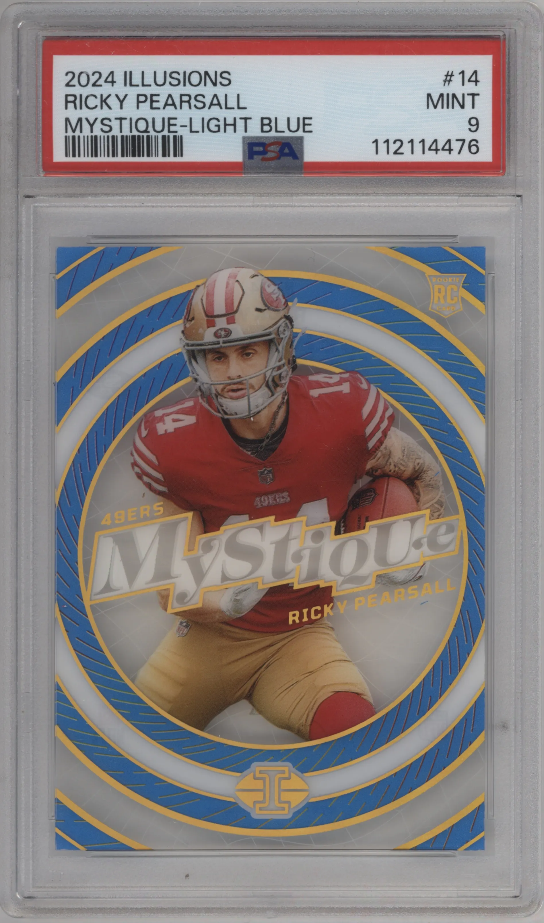 2024 Panini Illusions Mystique Ricky Pearsall Light Blue #14 PSA 9