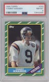 Tommy Kramer from the 1986 Topps set graded by PSA and given an overall grade of 8.