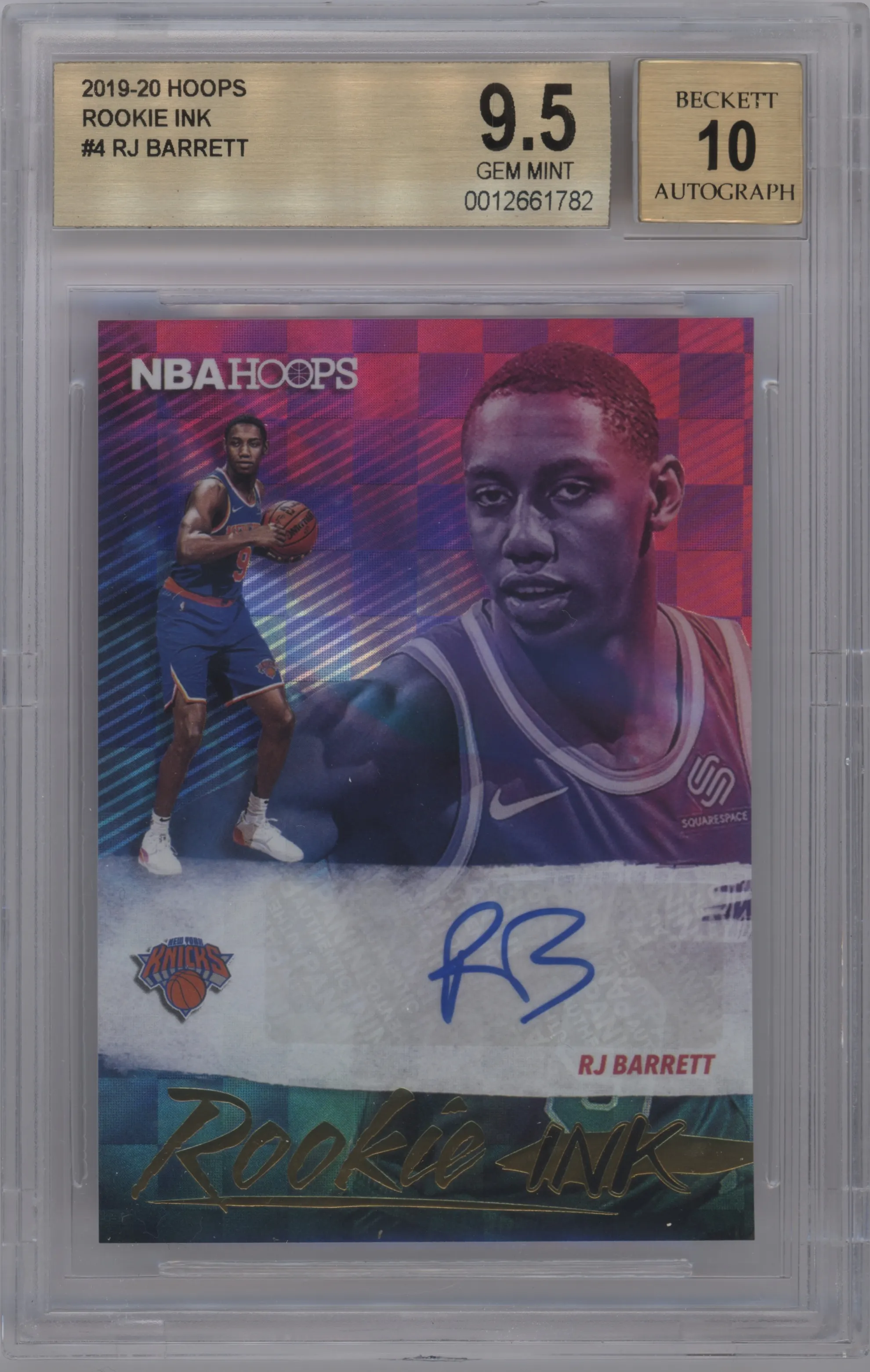 2019 Panini NBA Hoops Rke.Ink RJ Barrett BGS 9.5