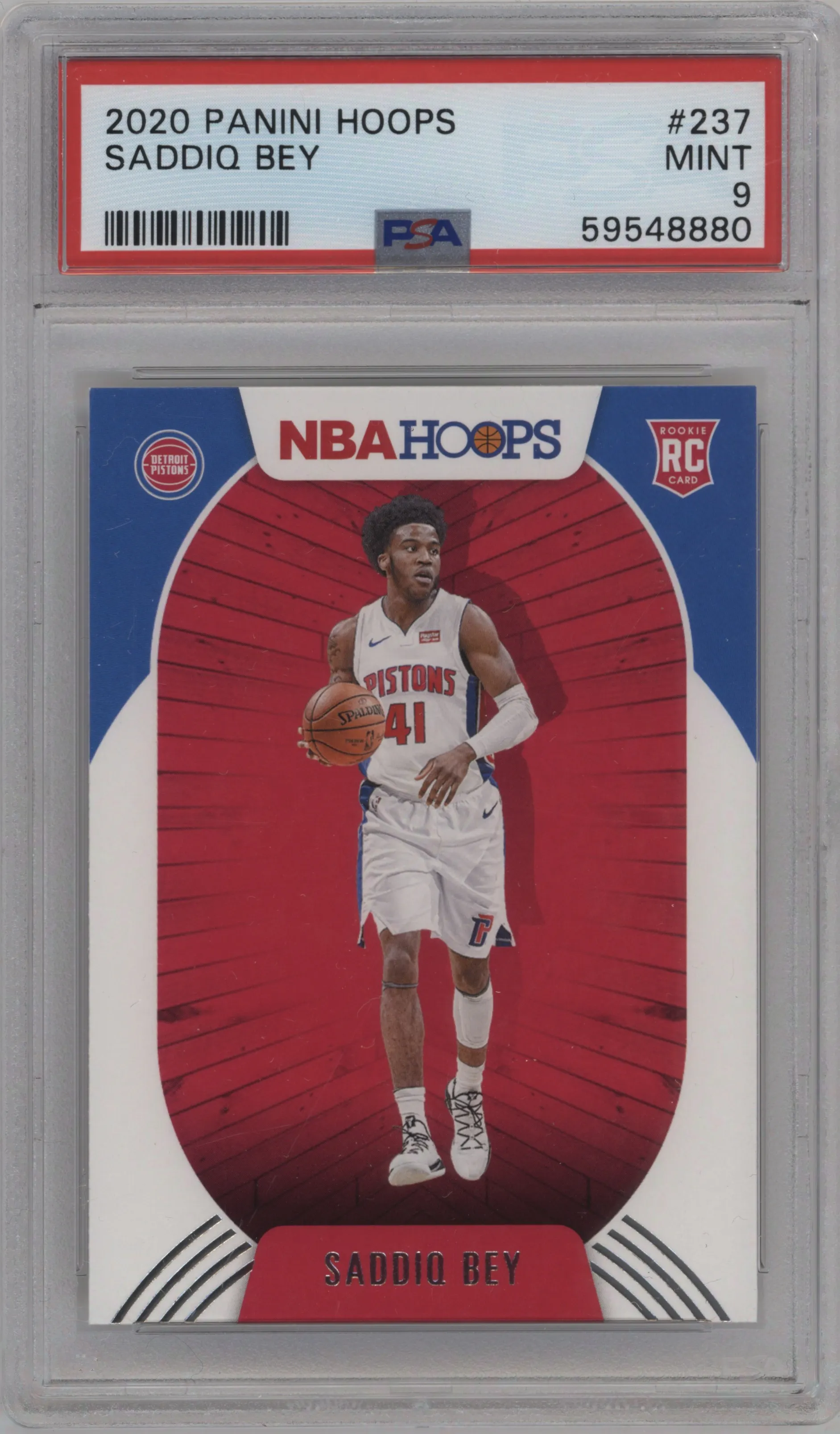 2020 Panini NBA Hoops Saddiq Bey PSA 9