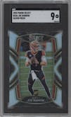 Joe Burrow from the 2020 Panini Select set featuring a Silver Prizm parallel graded by SGC and given an overall grade of 9.