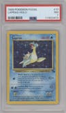 Lapras from the 1999 Pokemon set graded by PSA and given an overall grade of 7.