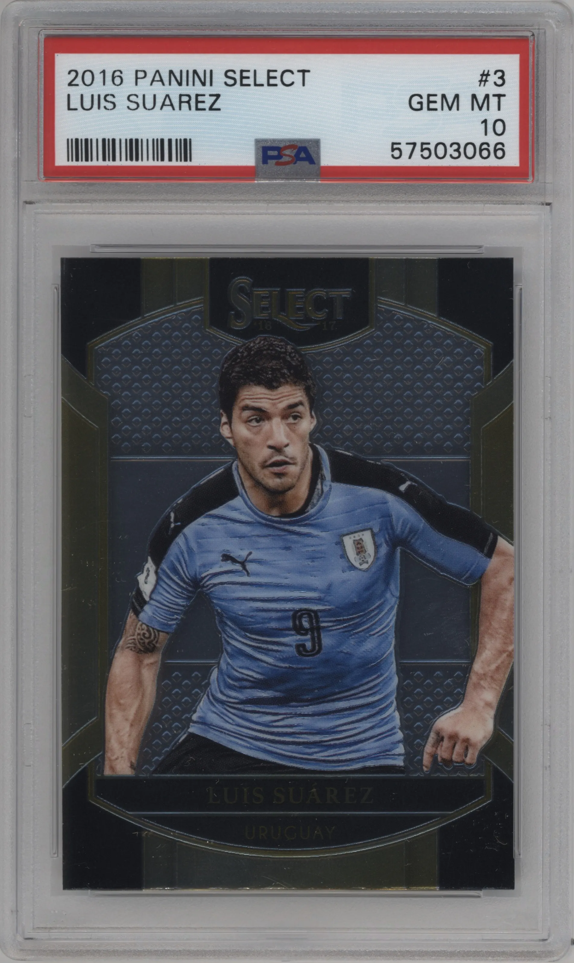 2016 Panini Select Luis Suarez #3 PSA 10