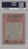 Bo Jackson from the 1990 Topps set featuring a Variation parallel graded by PSA and given an overall grade of 9.