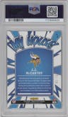 J.J. McCarthy  from the 2024 Donruss Optic set featuring a Gold parallel graded by PSA and given an overall grade of 10.
