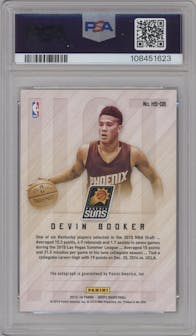 Devin Booker from the 2015-16 Panini NBA Hoops set graded by PSA and given an overall grade of 8.