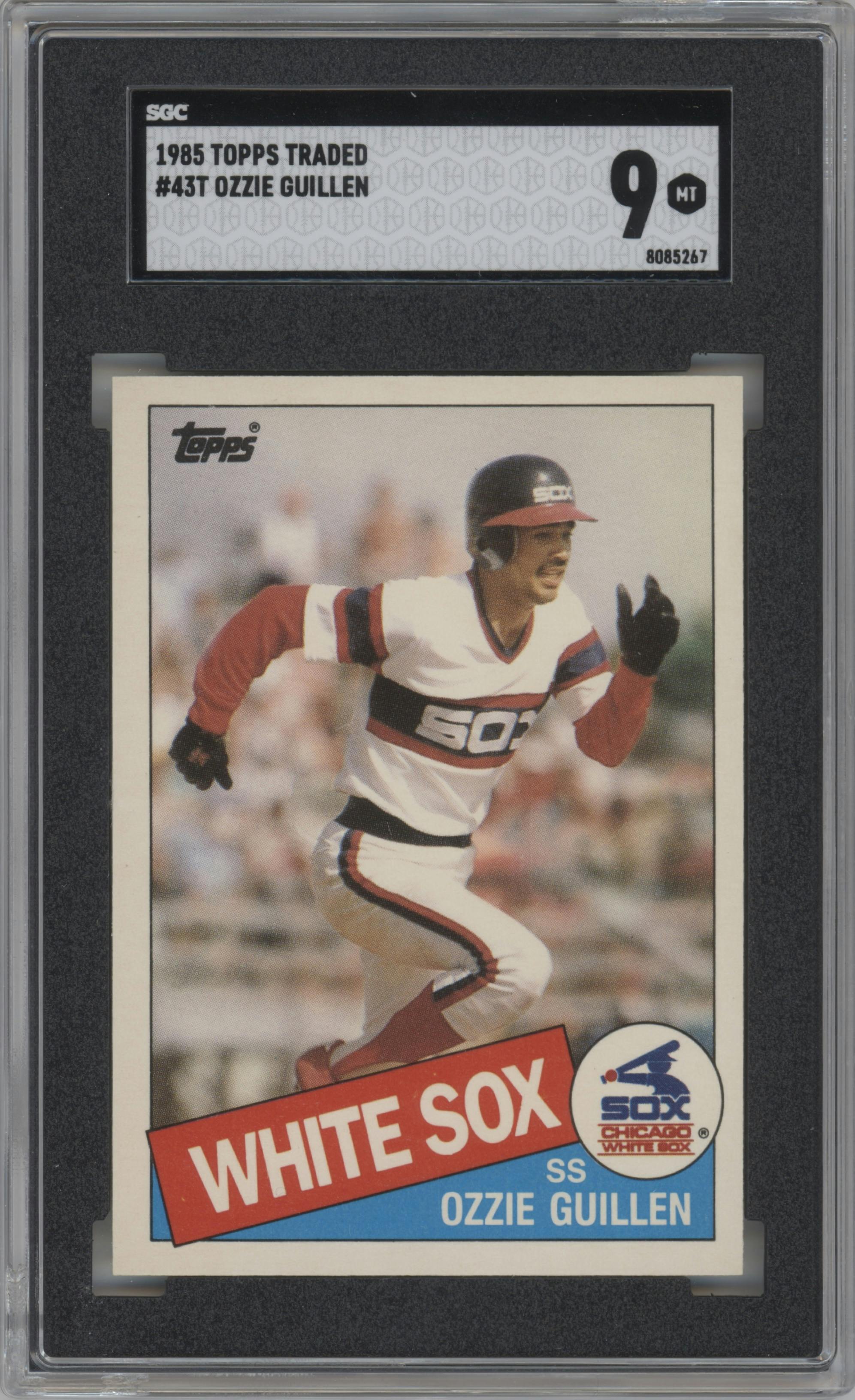 Ozzie Guillen from the 1985 Topps Traded set graded by SGC and given an overall grade of 9.