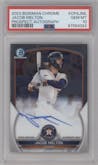 Jacob Melton from the 2023 Bowman Chrome set graded by PSA and given an overall grade of 10.