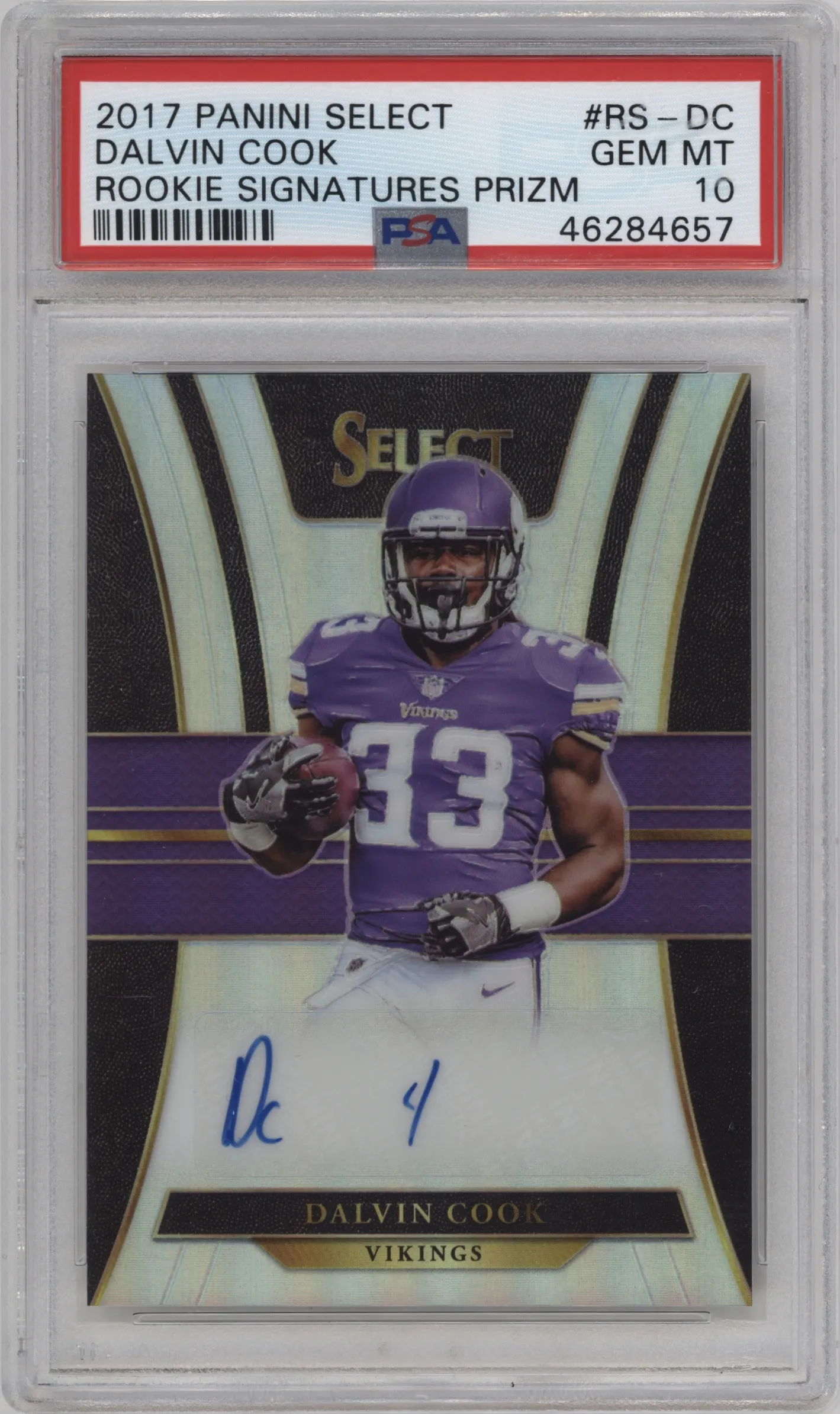 2017 Panini Select Rke.Sig. Dalvin Cook PSA 10