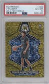 Olivier-Maxence Prosper from the 2023-24 Panini Mosaic set featuring a Fast Break Gold parallel graded by PSA and given an overall grade of 10.
