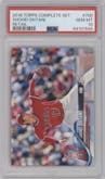 Shohei Ohtani from the 2018 Topps Complete Set set graded by PSA and given an overall grade of 10.