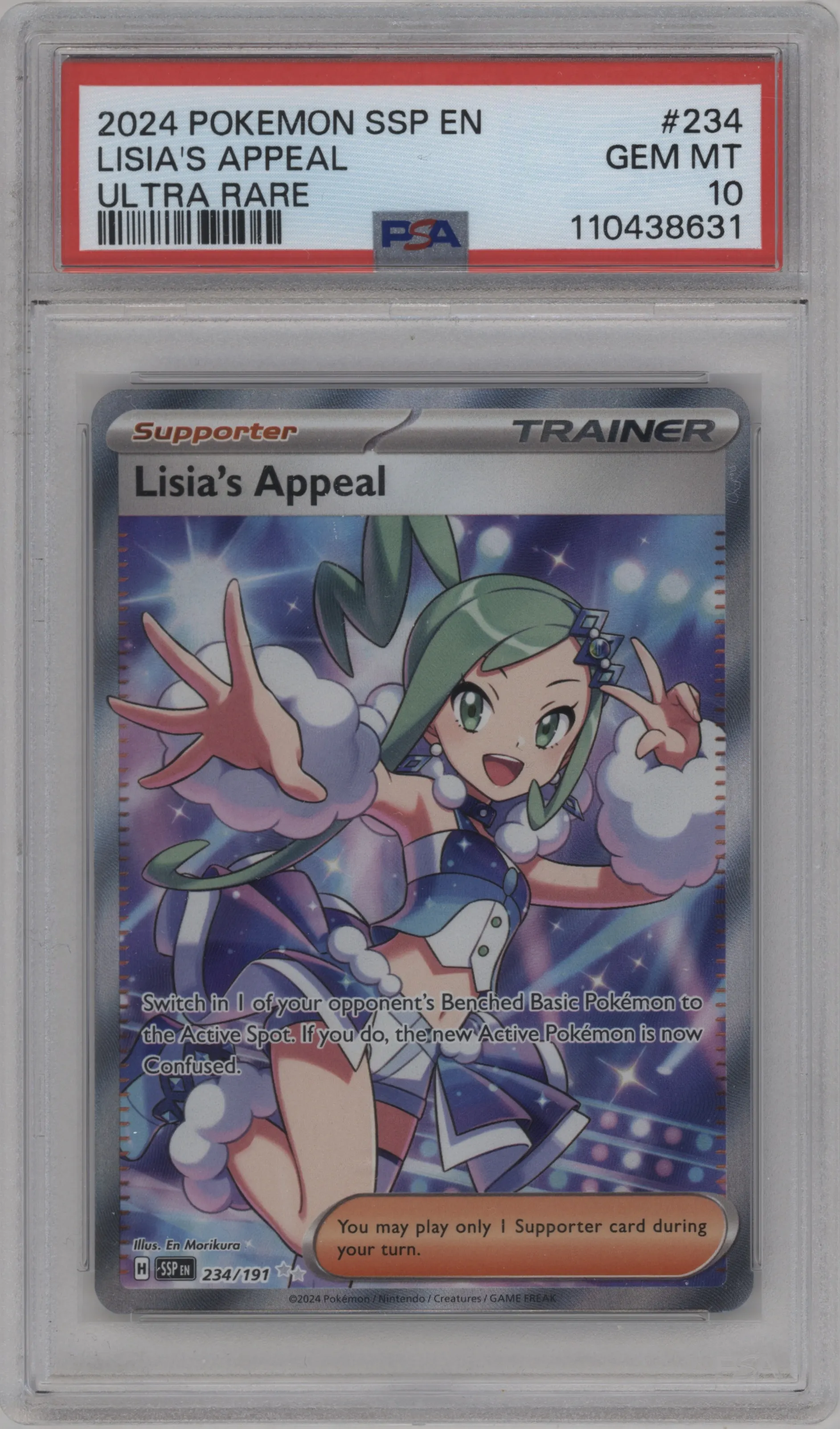 2024 Pokemon SV Surging Sparks Lisia's Appeal #234 PSA 10