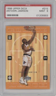 Antawn Jamison from the 1998-99 Upper Deck  set graded by PSA and given an overall grade of 9.