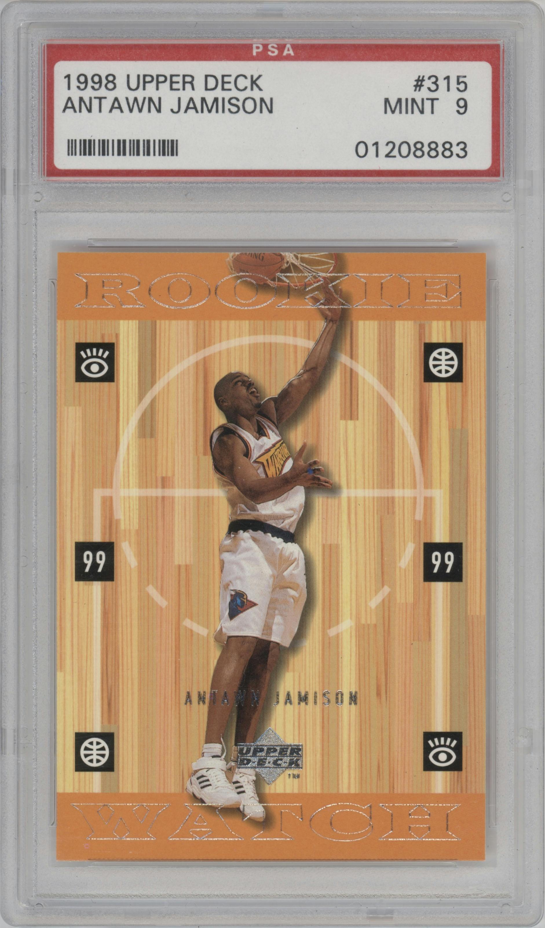 Antawn Jamison from the 1998-99 Upper Deck  set graded by PSA and given an overall grade of 9.