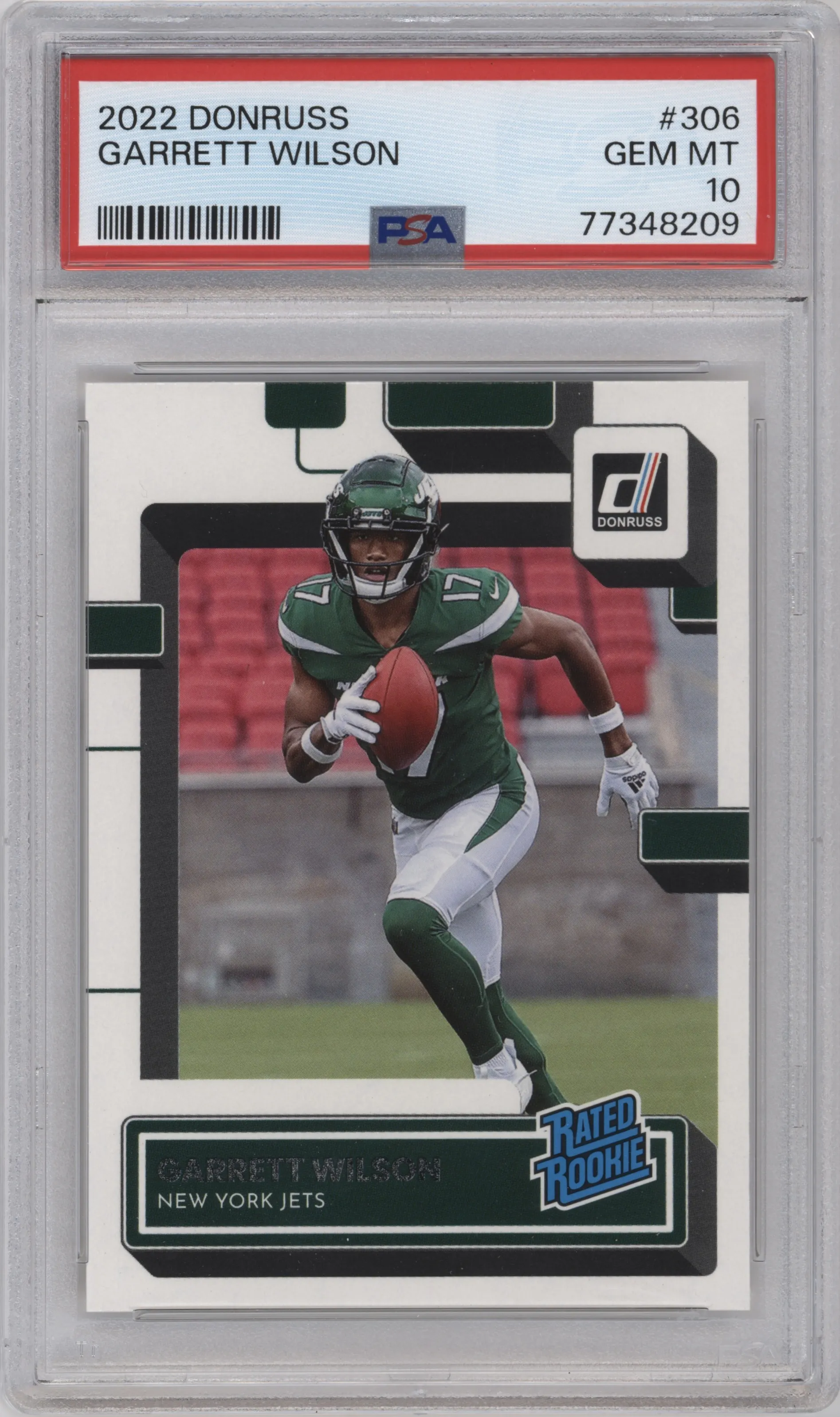 2022 Panini Donruss Rated Rookie Garrett Wilson #306 PSA 10