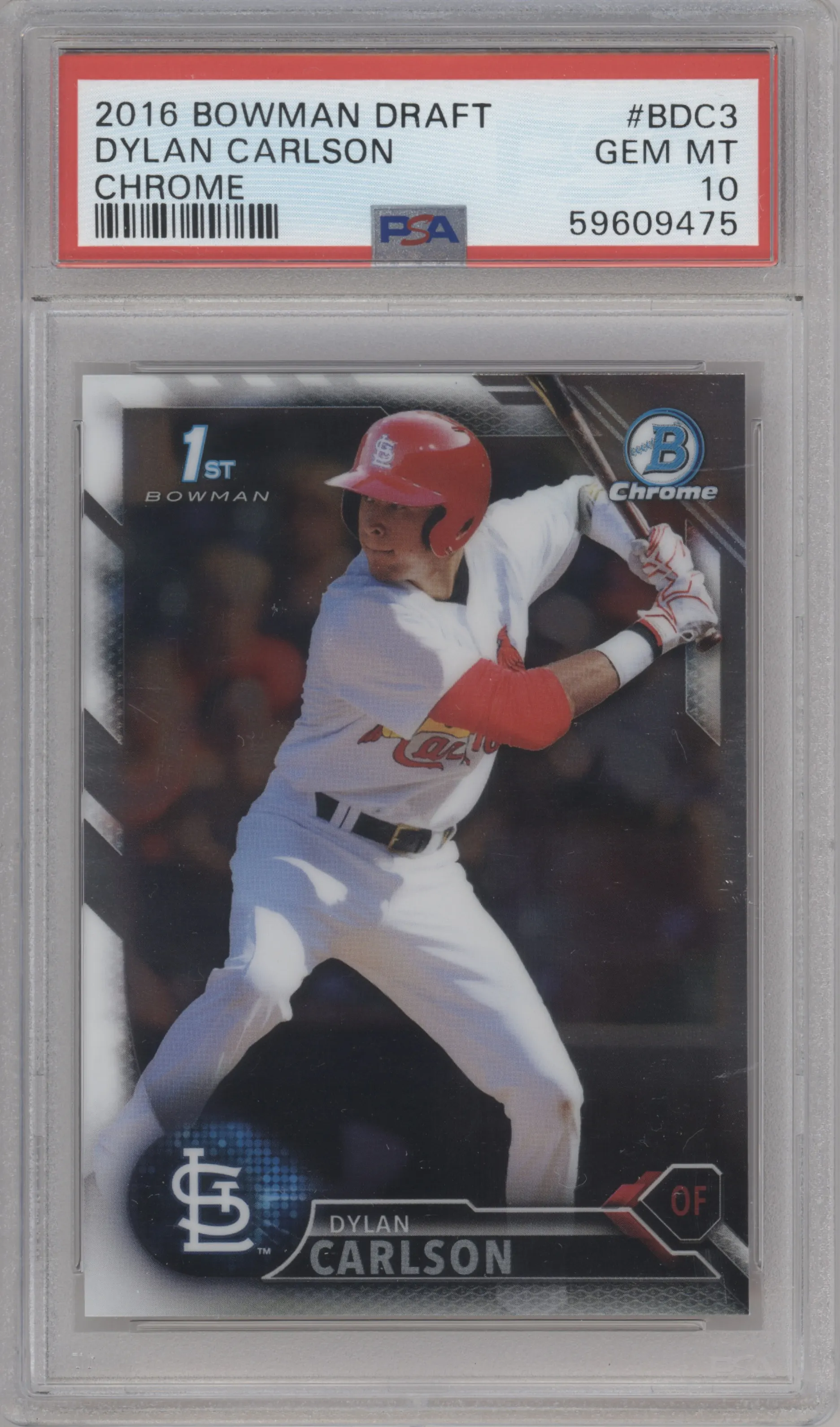 2016 Bowman Draft Chrome Dylan Carlson #BDC-3 PSA 10