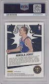 Nikola Jokic from the 2020-21 Panini Donruss Optic set featuring a Holo parallel graded by PSA and given an overall grade of 10.