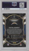 Justin Herbert from the 2020 Panini Select set featuring a Tri-Color parallel graded by PSA and given an overall grade of 9.