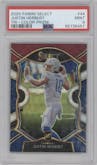 Justin Herbert from the 2020 Panini Select set featuring a Tri-Color parallel graded by PSA and given an overall grade of 9.