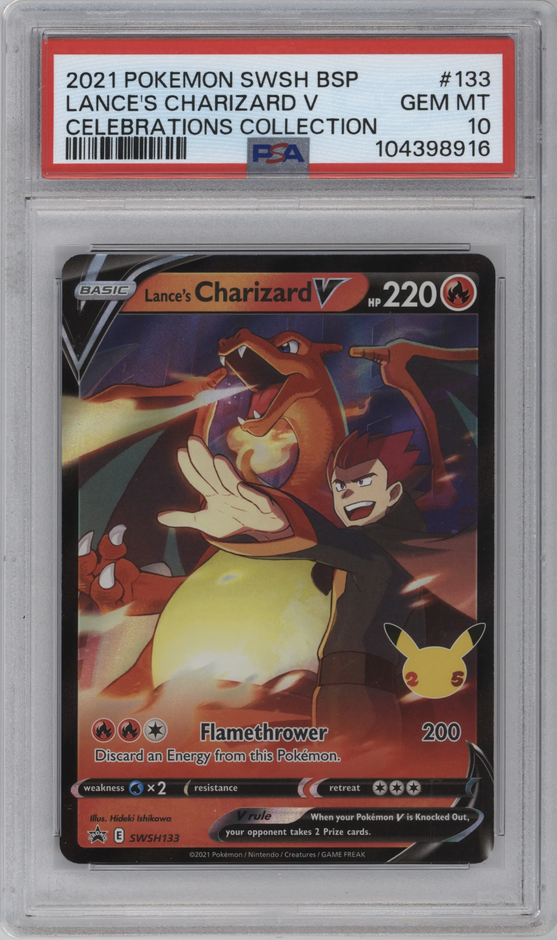 2021 Pokemon SWSH Lance's Charizard V Celebrations Collection #SWSH133 PSA 10