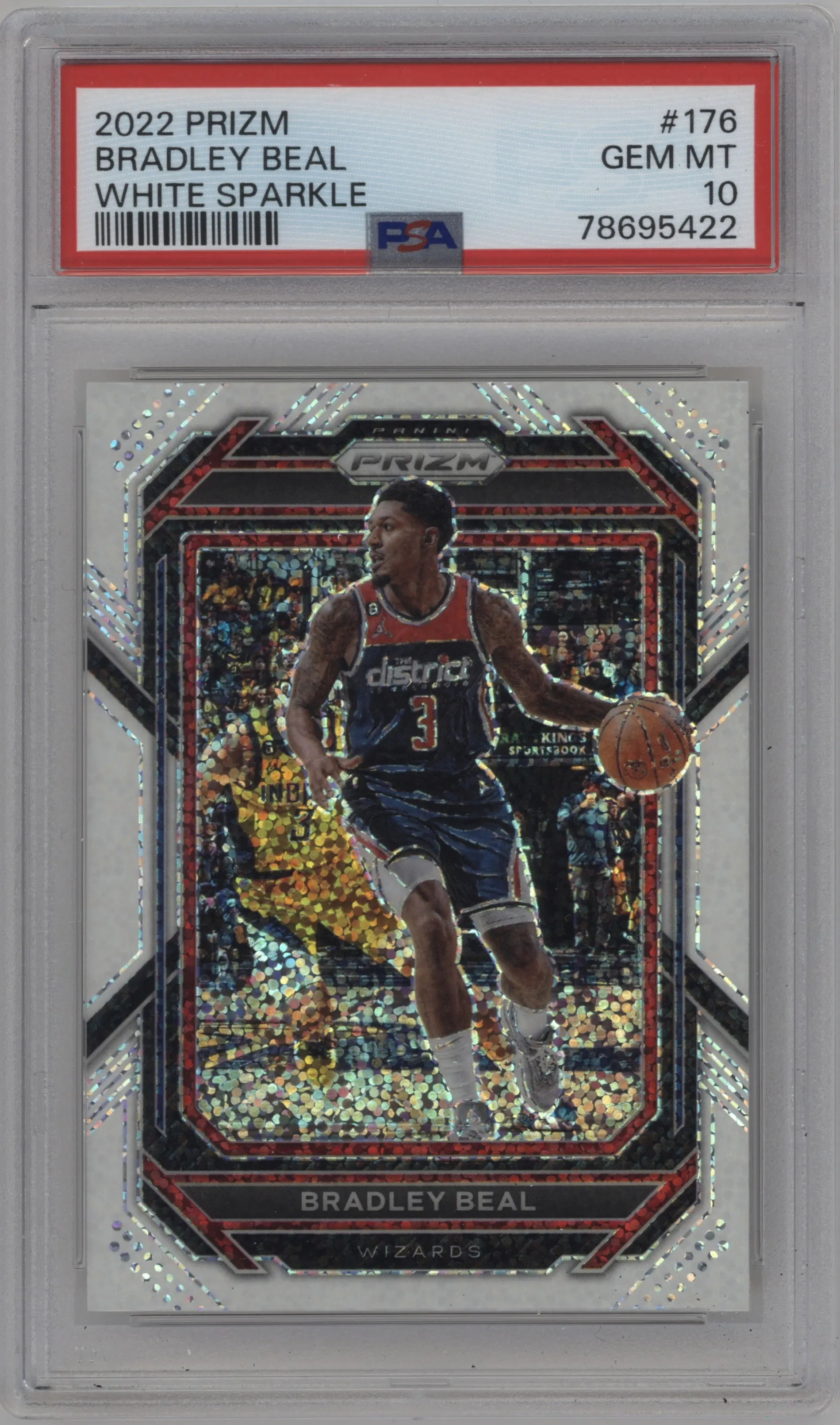 2022 Panini Prizm Bradley Beal White Sparkle #176 PSA 10