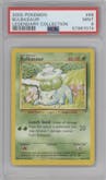 Bulbasaur from the 2002 Pokemon  set graded by PSA and given an overall grade of 9.