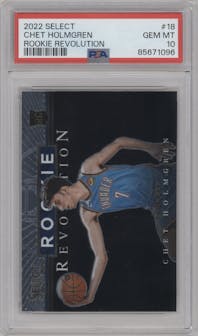 Chet Holmgren from the 2022-23 Panini Select set graded by PSA and given an overall grade of 10.