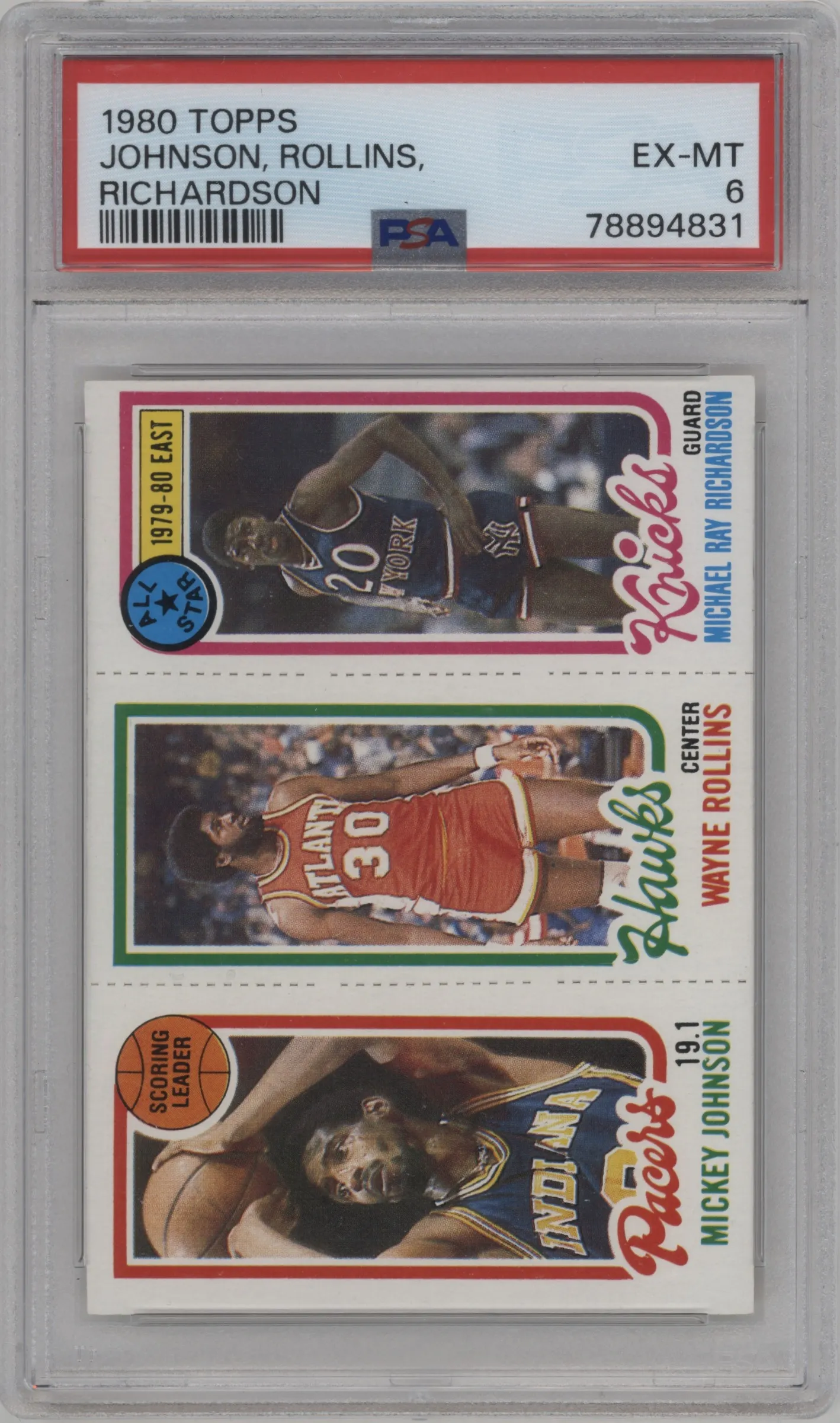 1980 Topps Michael Ray Robinson, Wayne Rollins, Mickey Johnson #15/28/112 PSA 6