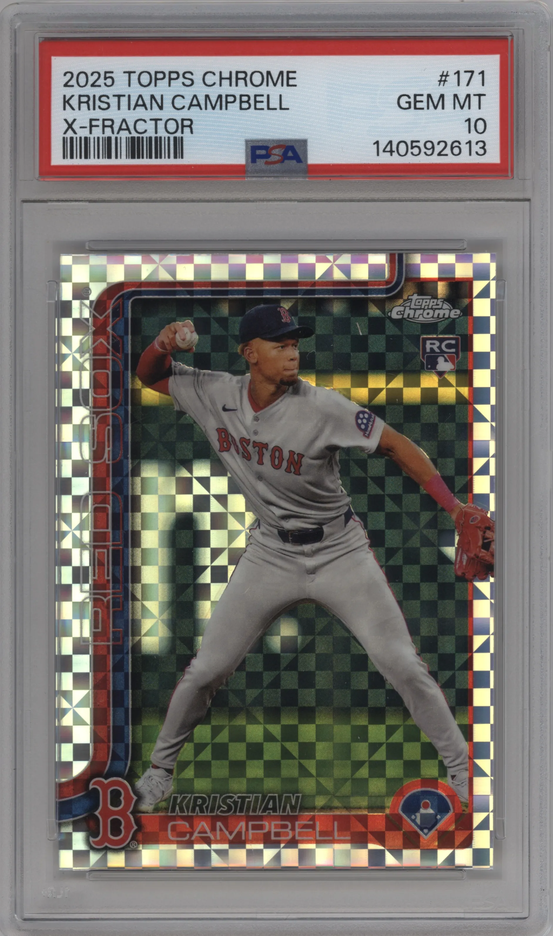 2025 Topps Chrome Kristian Campbell X-Fractor PSA 10
